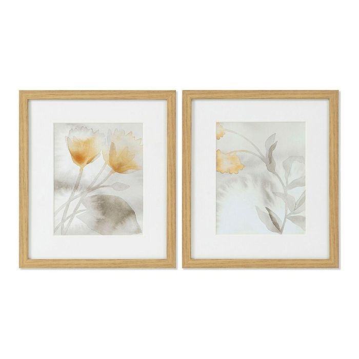 Cuadro Tradicional DKD Home Decor Marron Claro Beige 3 x 38 x 33 cm (2 Unidades)