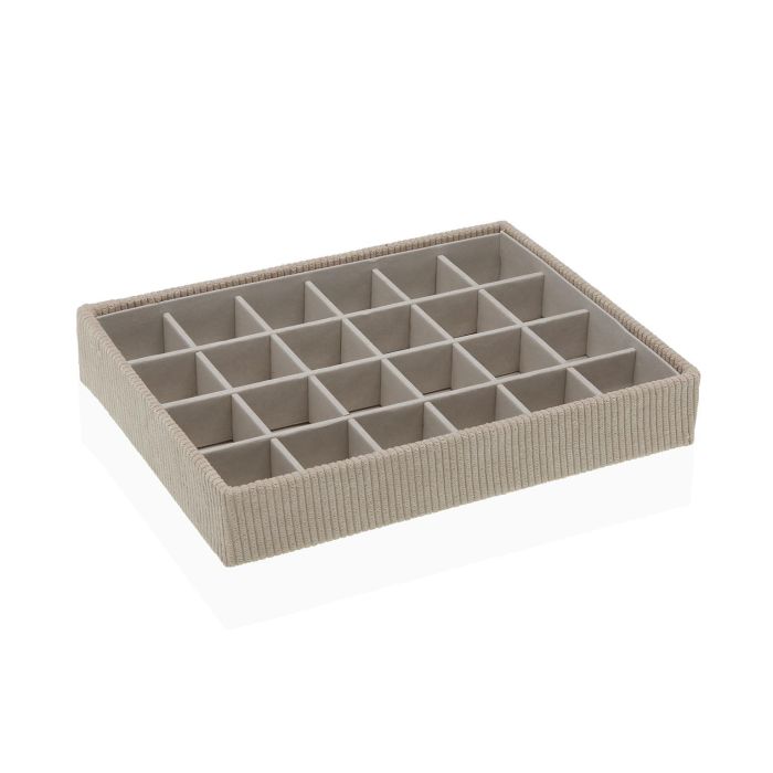 Caja-Joyero Versa Beige Poliéster Cartón 19 x 4 x 25 cm Caja-Joyero Versa Beige Poliéster Cartón 19 x 4 x 25 cm