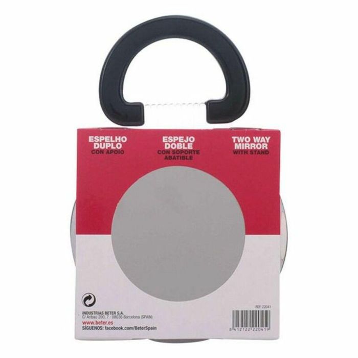 Beter Espejo metálico doble con soporte abatible, 2 superficies de visión para baño Beter Espejo metálico doble con soporte abatible, 2 superficies de visión para baño