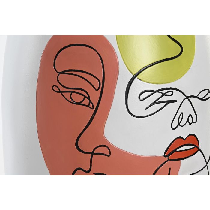 DKD Home Decor Jarrón Decorativo Scandi de Resina con Diseño Cara Abstracta, Multicolor y Blanco, Medidas 20.5x20.5x38 cm 1 DKD Home Decor Jarrón Decorativo Scandi de Resina con Diseño Cara Abstracta, Multicolor y Blanco, Medidas 20.5x20.5x38 cm 1