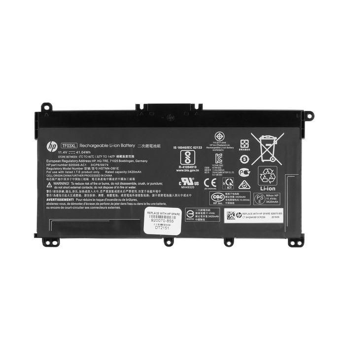 HP 920070-855 TF03XL Batería portátil para HP Pavilion 15-CC 15-CD 17-AR 3 celdas Li-ion 41.9Wh 11.55V 3400mAh 1 HP 920070-855 TF03XL Batería portátil para HP Pavilion 15-CC 15-CD 17-AR 3 celdas Li-ion 41.9Wh 11.55V 3400mAh 1