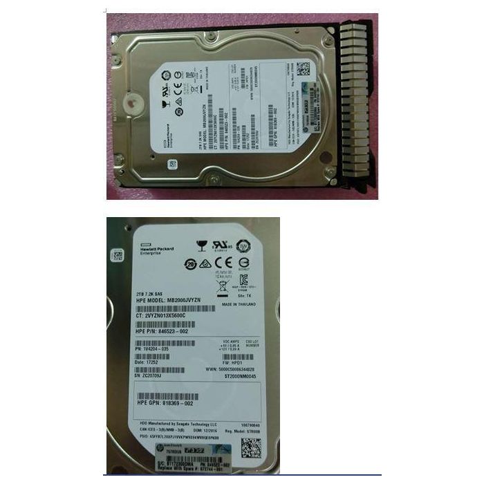 Hewlett Packard Enterprise Disco Duro 2TB SAS 12Gb/s 3.5-inch LFF 7.2K RPM Smart Carrier Dual Port Firmware Digitalmente Firmado