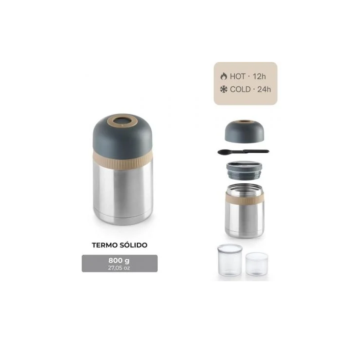 Bra Termo Enjoy Signature A196122 Acero Inoxidable 800ml Sólidos Líquidos Antideslizante Plegable 1