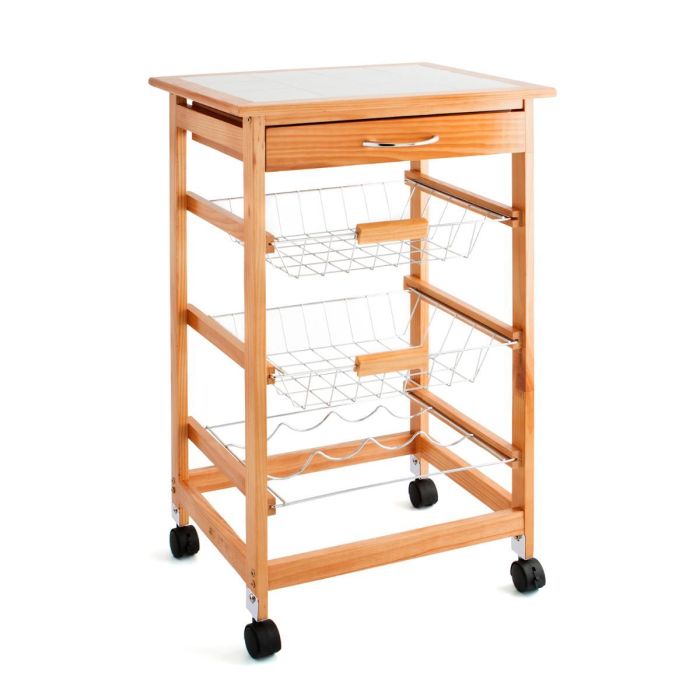 Quid Carro Multiusos Garbo de Madera 47x37x76 cm con diseño moderno y transportable, acabado liso