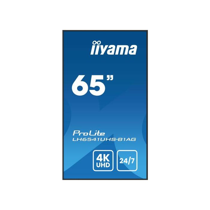 Monitor Iiyama65" 3840X2160, 4K Uhd Ips Panel, 1% Haze, Landscape y Portrait , Speakers 2X 10W , 3X Hdmi, 500Cd/M², Media Play Usb Port, Control Lan / Rs232C, Vesa 500X500 -Wallmount Included (LH6541UHS-B1AG) 1 Monitor Iiyama65" 3840X2160, 4K Uhd Ips Panel, 1% Haze, Landscape y Portrait , Speakers 2X 10W , 3X Hdmi, 500Cd/M², Media Play Usb Port, Control Lan / Rs232C, Vesa 500X500 -Wallmount Included (LH6541UHS-B1AG) 1