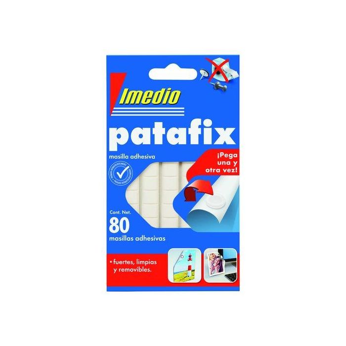 Imedio Masilla de Fijación Patafix Adhesivo Removible 80 Pastillas - Fija objetos pequeños sin dañar superficies