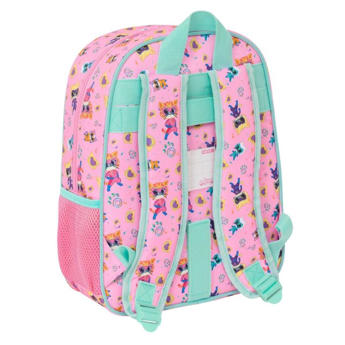 Mochila Escolar SuperKitties Rosa Turquesa 26 x 34 x 11 cm 2