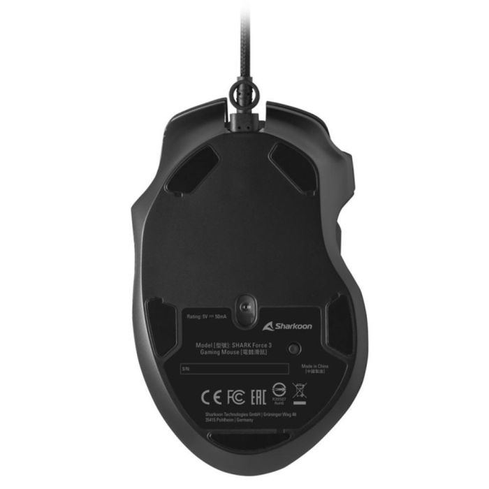 Sharkoon SHARK Force 3 ratón Juego mano derecha USB tipo A Óptico 12800 DPI 3 Sharkoon SHARK Force 3 ratón Juego mano derecha USB tipo A Óptico 12800 DPI 3