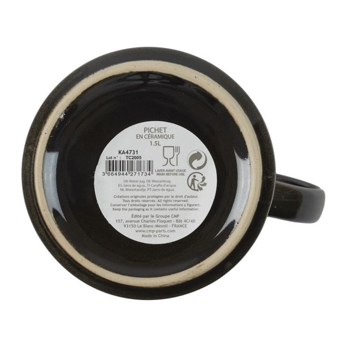 Home Deco Factory Jarra 1,5 L Tokyo Agua Mesa Elegante Crudo Natural 18x13 cm H.21,5 cm 1