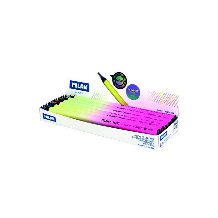 Milan Lápices de colores Serie Sunset Redondo Multicolor Caja 12 Unidades Maxi