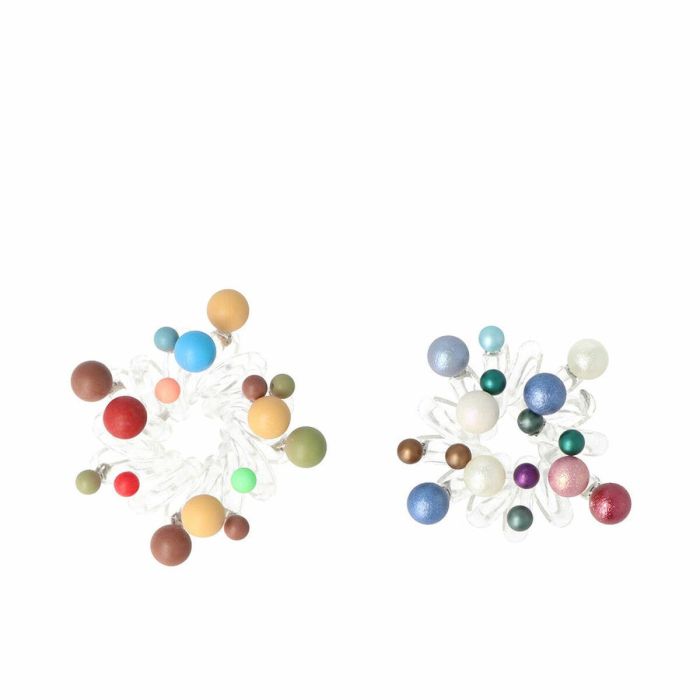 Inca Gomas Cable de Teléfono para el Cabello Niños, Bolitas Mate y Brillo, Perlas Colores Transparentes - Pack 2 Unidades