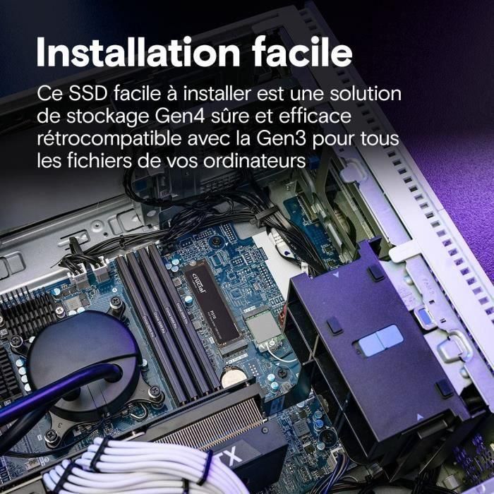 Crucial Disco Duro Interno SSD 4TB M.2 2280 NVMe PCIe 4.0 7100 MB/s Lectura 6000 MB/s Escritura 3