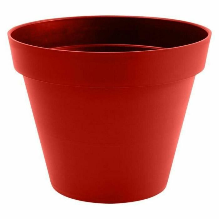 EDA Maceta Redonda Toscana Polipropileno 76 L - Ø 60 x H 47 cm - Rojo Rubí