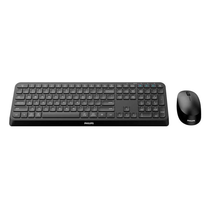 Teclado y Ratón Philips SPT6407B/16 Negro Qwerty US 2 Teclado y Ratón Philips SPT6407B/16 Negro Qwerty US 2