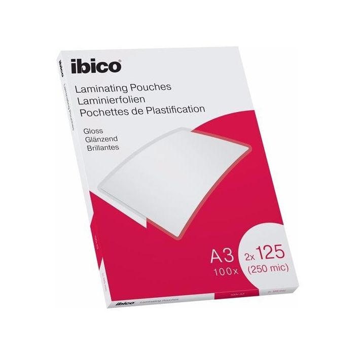 Ibico Fundas de Plastificar 2x125 Micras A3 Brillo Pack 100 Ud Ibico Fundas de Plastificar 2x125 Micras A3 Brillo Pack 100 Ud
