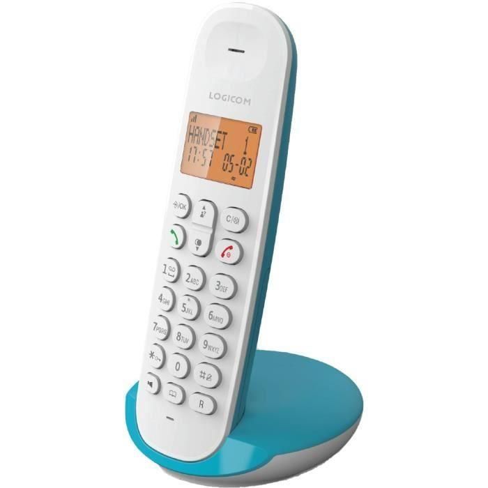 Teléfono inalámbrico fijo - LOGICOM - DECT ILOA 150 SOLO - Turquesa - Sin contestador automático