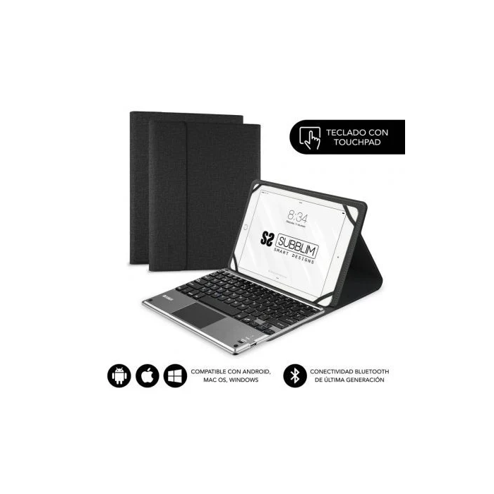 SUBBLIM Funda con Teclado Bluetooth Touchpad KeyTab Pro 9,6" a 10,8" TOUCHPAD Negra SUBBLIM Funda con Teclado Bluetooth Touchpad KeyTab Pro 9,6" a 10,8" TOUCHPAD Negra