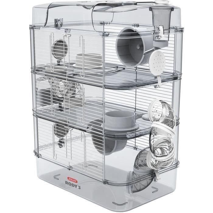 Zolux ZOL3336022060225 Jaula Rody3 Trio de 3 niveles para hámsteres, ratones y jerbos - L 41 x P 27 x H 53 cm - Blanco 0 Zolux ZOL3336022060225 Jaula Rody3 Trio de 3 niveles para hámsteres, ratones y jerbos - L 41 x P 27 x H 53 cm - Blanco 0