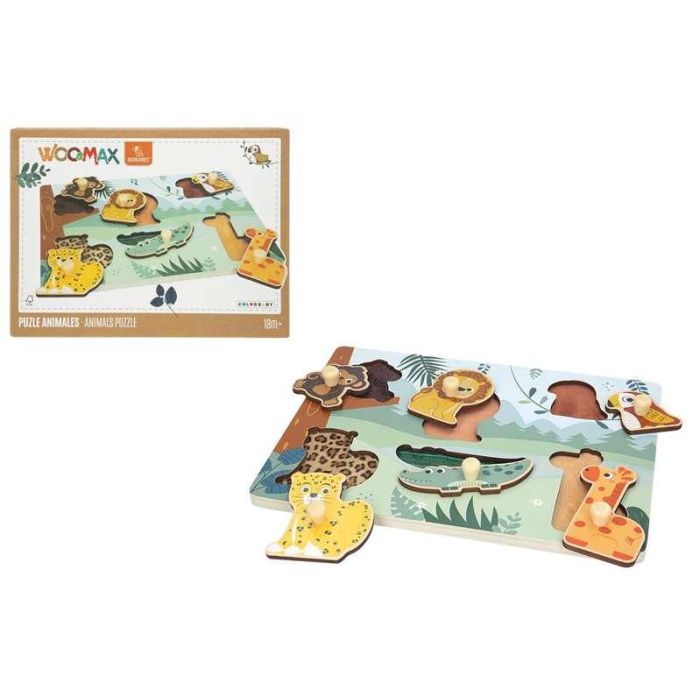 Puzzle de madera animales de la selva 30x22 cm (woomax)