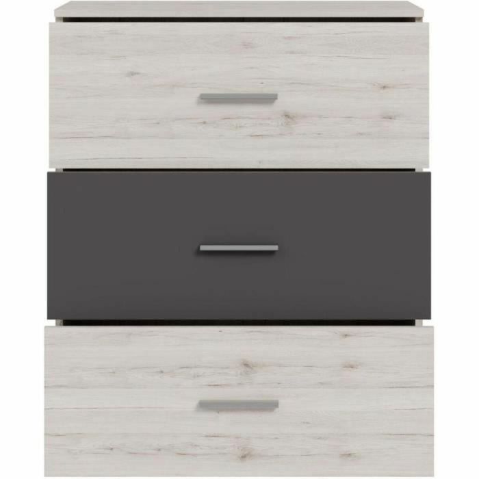 ADRIA ADRIAIRDK211J51 Cómoda 3 cajones Roble fresno Gris liso 75,2x41,3x89,7 cm 3 ADRIA ADRIAIRDK211J51 Cómoda 3 cajones Roble fresno Gris liso 75,2x41,3x89,7 cm 3