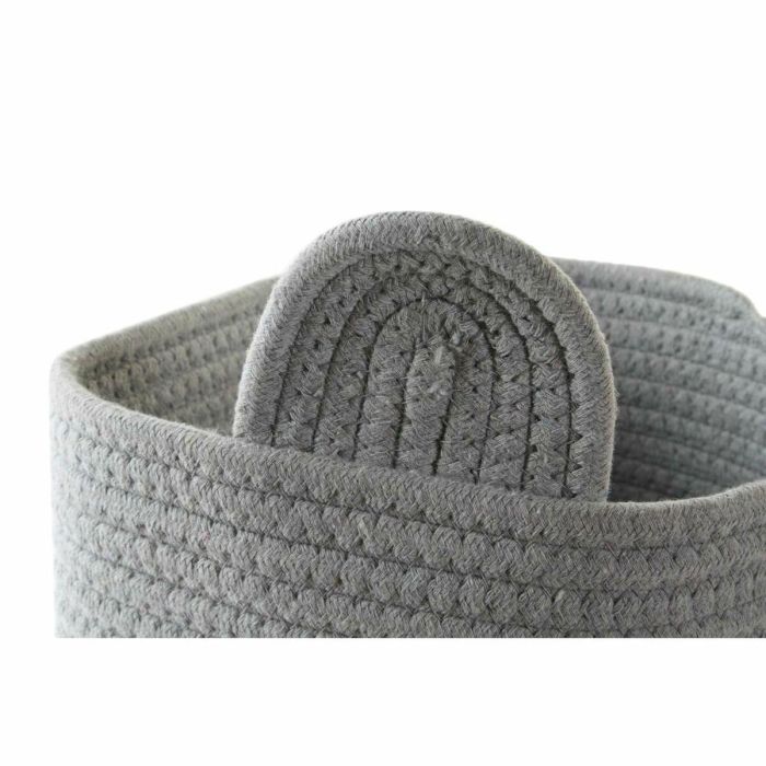 Cesta Decorativa DKD Home Decor Blanco Gris Infantil Oso 25 x 25 x 37 cm (2 Unidades) 3