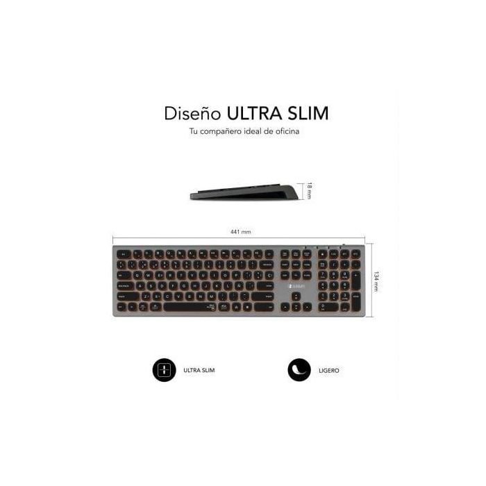 Teclado Inalámbrico Subblim Master/ Gris y Negro 3 Teclado Inalámbrico Subblim Master/ Gris y Negro 3