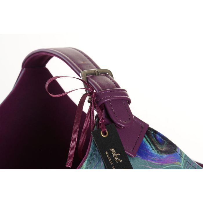 DKD Home Decor Revistero Glam Peacock Poliéster Verde Lila, 20 L x 45 An x 40 Al cm (Pack de 2 Unidades) 2