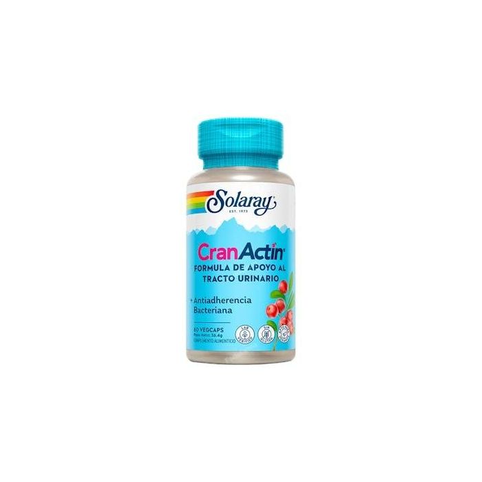 SOLARAY Cranactin 60 Cápsulas. Arándano rojo para mantenimiento de las vías urinarias. Apto para veganos.