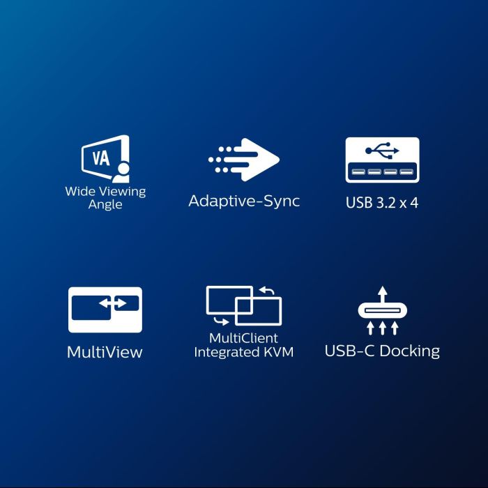 Philips 346B1C Monitor Curvo de 34" (86,4cm) UWQHD (3440x1440) 100Hz 4ms HDMI DP USB-C con Altavoces Negro 6 Philips 346B1C Monitor Curvo de 34" (86,4cm) UWQHD (3440x1440) 100Hz 4ms HDMI DP USB-C con Altavoces Negro 6