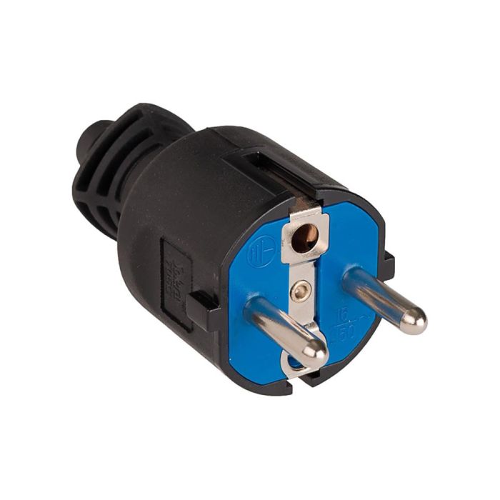 Solera Clavija 2p+t 16A 250V Negro IP44 con sujetacables abatible Modelo 706c