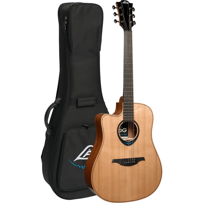 LAG Guitarra Acústica Dreadnought Cutaway A/E Blue Wave 2 Zurdos Natural 4