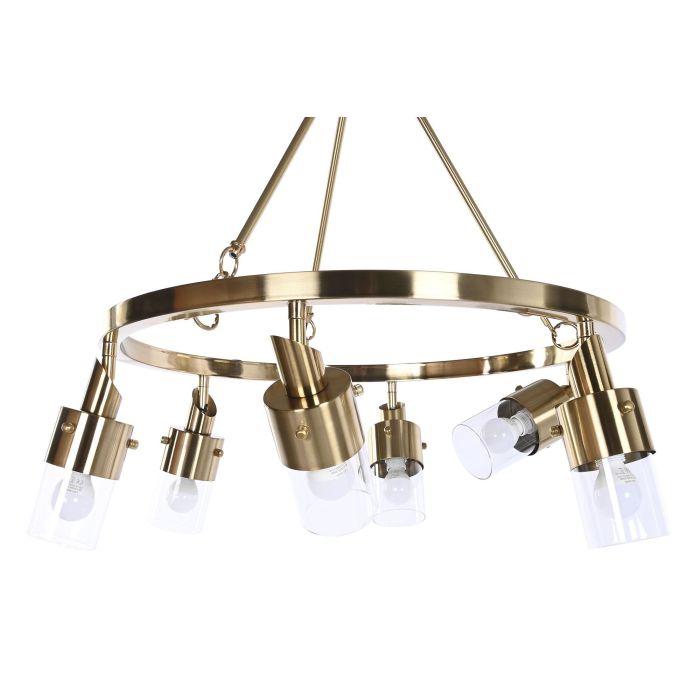 DKD Home Decor Lámpara de Techo Moderna Dorada Metal Cristal 66 x 60 x 66 cm 4