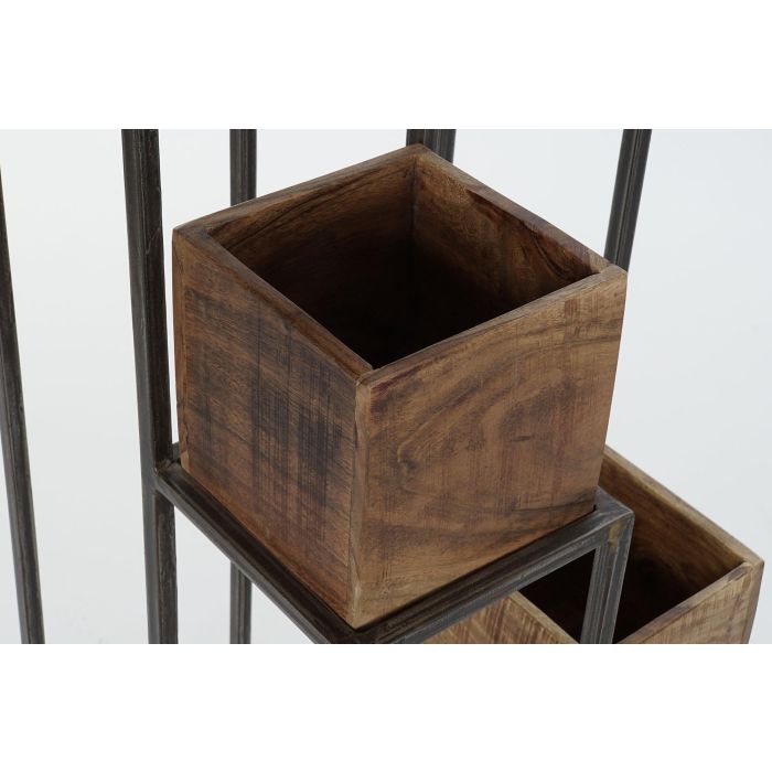 DKD Home Decor Macetero Moderno Marron Negro Mango y Metal 120 cm Alto 1