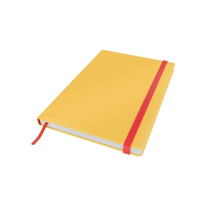 Leitz Cuaderno De Notas Cosy Touch B5 Cuadriculado 80H, Cierre Elástico, Cubierta Dura, Amarillo