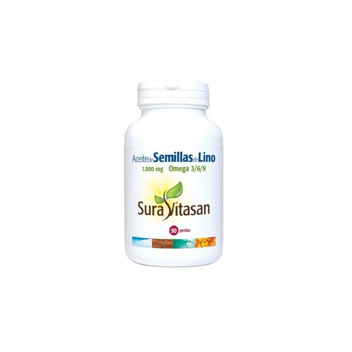 SURA VITASAN Aceite de Semillas de Lino 1000mg 90 Perlas Cultivo Biológico Omega-3 Colesterol