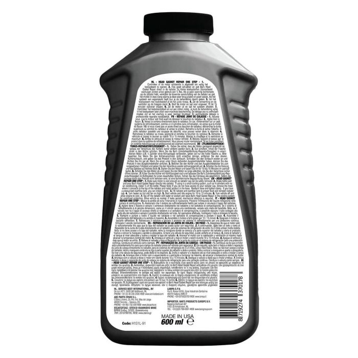 Reparador de Junta de culata Bar's Leaks BARSH1S1L91 600 ml 1