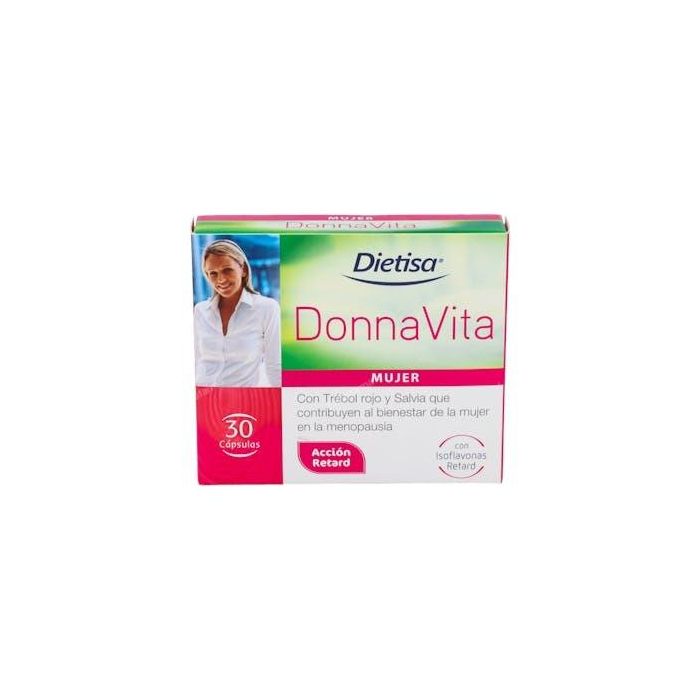 DIETISA Donnavita 30 Cap. con Isoflavonas de Soja y Trébol Rojo, Salvia y Lúpulo para el Bienestar en la Menopausia