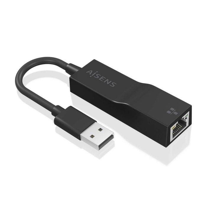 AISENS - CONVERSOR USB 3.0 A ETHERNET GIGABIT 10/100/1000 MBPS, NEGRO, 15CM