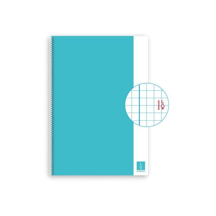 Bloc Escolofi Basic Tapa Dura A4 80H Cuadric.4X4 80G Con Margen Celeste (Set de 5)
