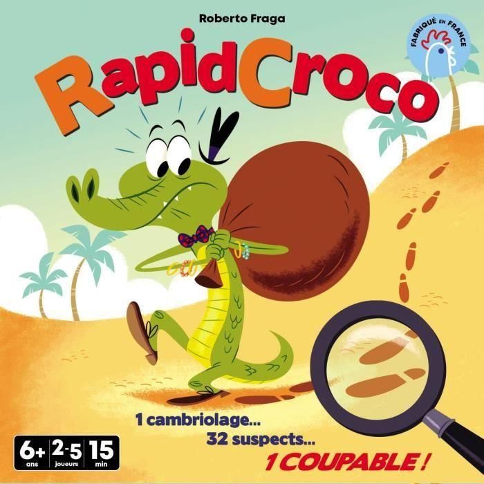 RapidCroco - Asmodee - Juego de investigación - 32 Sospechoso 1 culpable 3