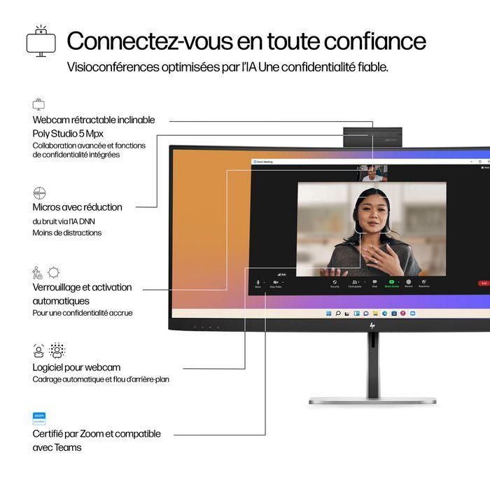 HP 534pm Monitor HP Series 5 Pro 34 pulgadas WQHD USB-C para Conferencias con IA y pantalla ultra-ancha 11