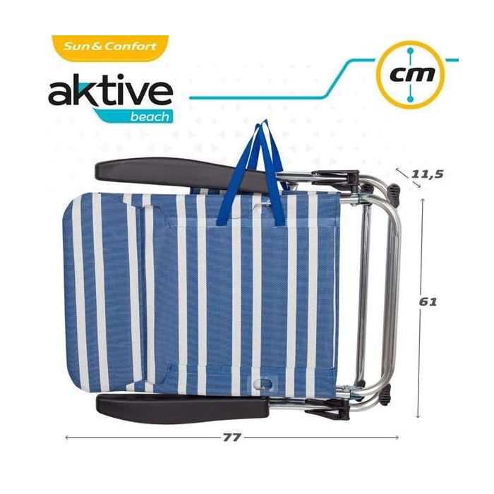 Silla playa aluminio plegable mykonos 5 posiciones 61x50x85 cm con asa. 2 Silla playa aluminio plegable mykonos 5 posiciones 61x50x85 cm con asa. 2