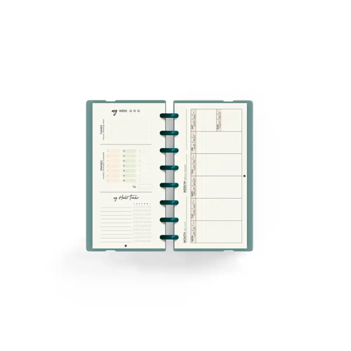 Carchivo Planificador Semanal My Week Turquesa 105x210 mm, 52 Semanas Sin Fecha y Checklist 1