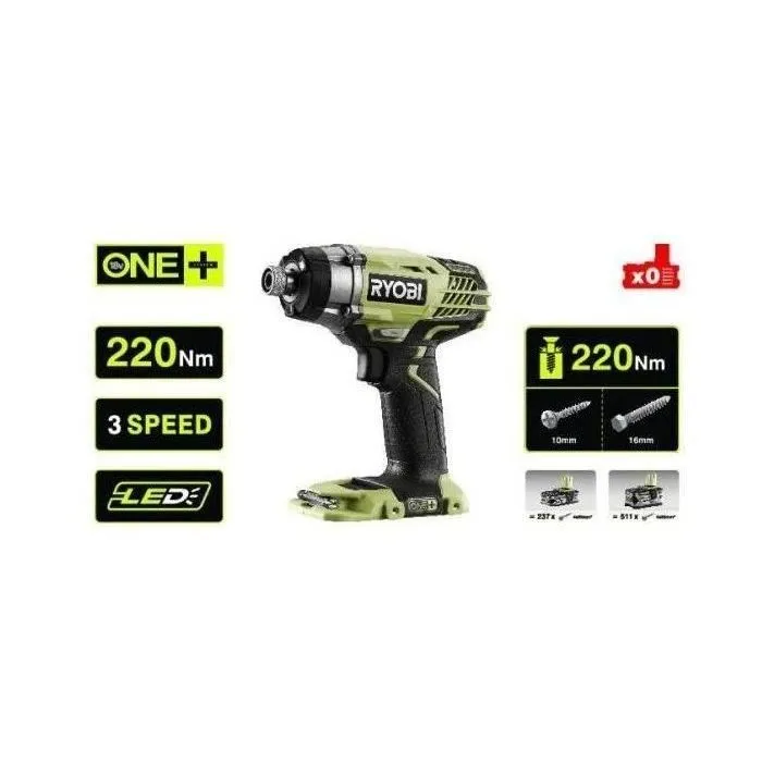 Ryobi Destornillador de Impacto 18V - 3 Velocidades: 40/120/220 Nm 3