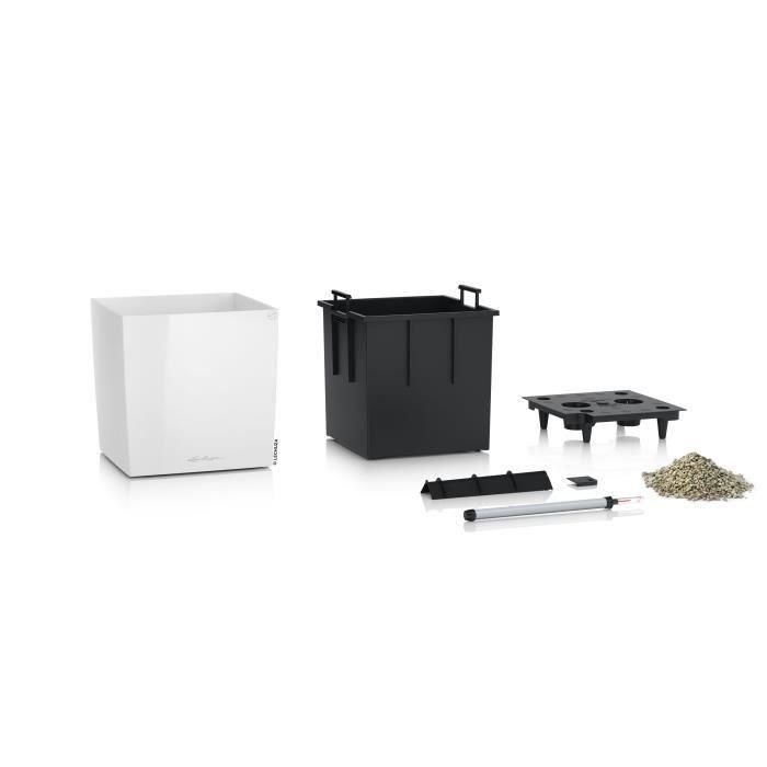 Lechuza LEC4008789163608 Maceta Cube Premium 40 - juego completo, blanco brillante 2