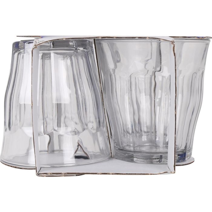 Duralex Set 4 Vasos Picardie Transparente 310 cc - Colección Picardie de Duralex, Vidrio Templado Resistente al Choque Térmico y Mecánico (12 Cajas) 2