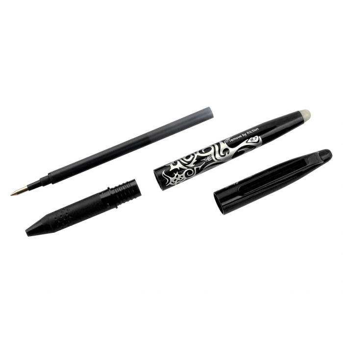Pilot Bolígrafo Frixion Ball Borrable 0,7 mm Punta Media Negro en Blister 2
