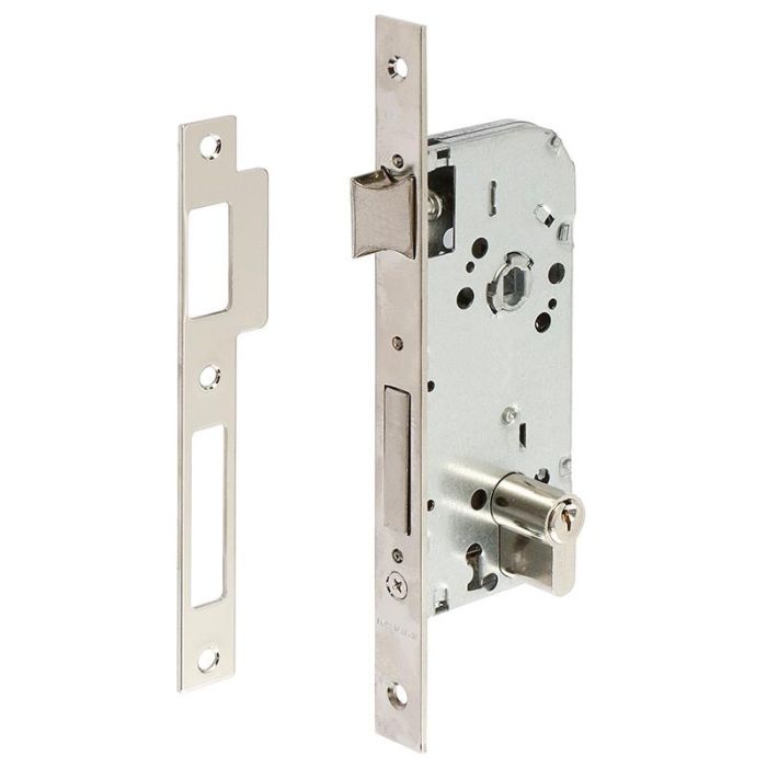 TESA 130/48C/Hn Cerradura de Embutir para Puertas de Madera Entrada 40mm Distancia 70mm Cilindro Europerfil TE5 Niquelada