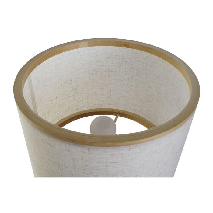 DKD Home Decor Lámpara de Sobremesa Urban, Marrón Natural, Bambú y Poliéster, Pantalla Tela, E27, 26x39x26 cm 4