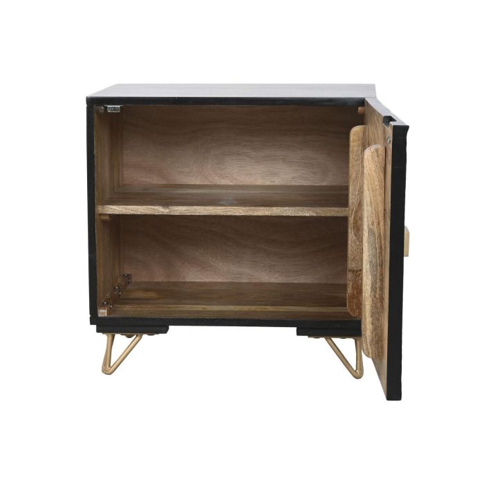 Mesita De Noche Colonial DKD Home Decor Negro Dorado 40 x 50 x 50 cm 6 Mesita De Noche Colonial DKD Home Decor Negro Dorado 40 x 50 x 50 cm 6